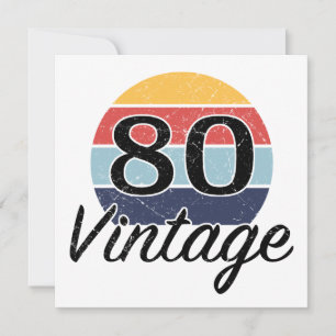 Cartão Vintage 80 Birthday Sunset