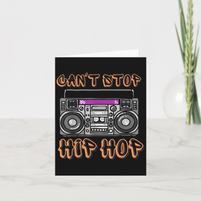 Cartão Vintage 80's Can't Stop Hip Hop Boombox  (Frente)