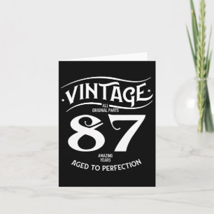 Cartão Vintage 87 Anos Incríveis 87º Aniversário Perfe