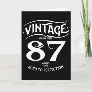 Cartão Vintage 87 Anos Incríveis Engraçado 87º Aniversári