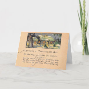 Cartão Vintage - Ação de Graças - Saudação