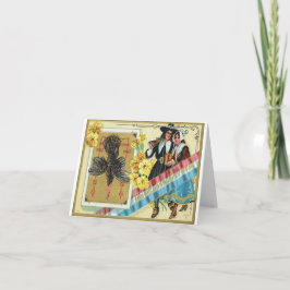 Cartão Vintage Ação de Graças Saudação