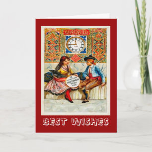 Cartão Vintage advertising, Travel poster Madrid