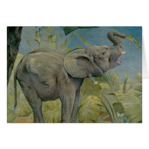Cartão Vintage African Elephant in the Jungle, EJ Detmold
