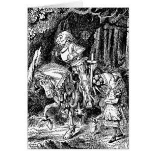 Cartão Vintage Alice no Cavalo Branco da Maravilha