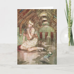 Cartão Vintage Alice no País das Maravilhas O Coelho Bran