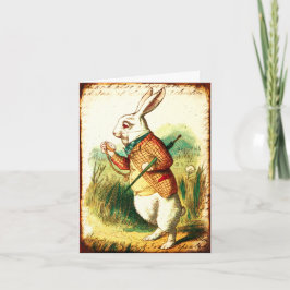 Cartão Vintage Alice, Rabbit Branco