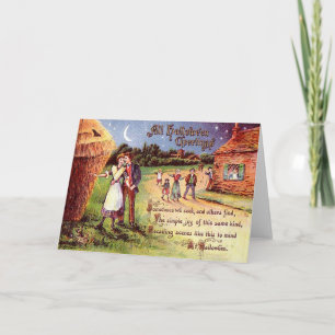 Cartão Vintage All Halloween Saudações Casal