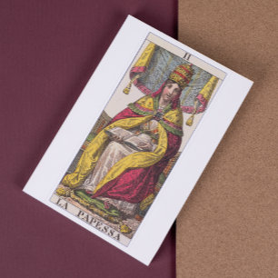 Cartão Vintage alto Tarot da sacerdotisa