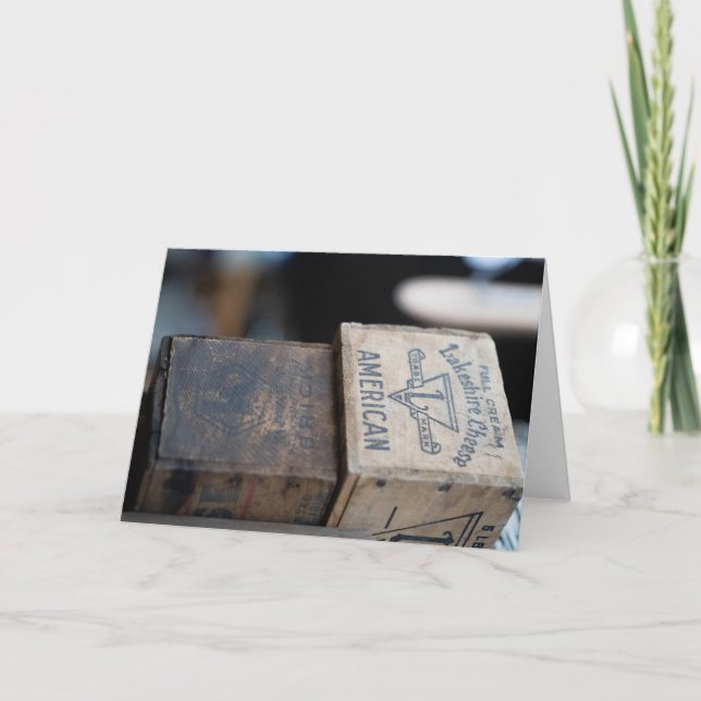 Cartão Vintage American Cheese Crate (Frente)