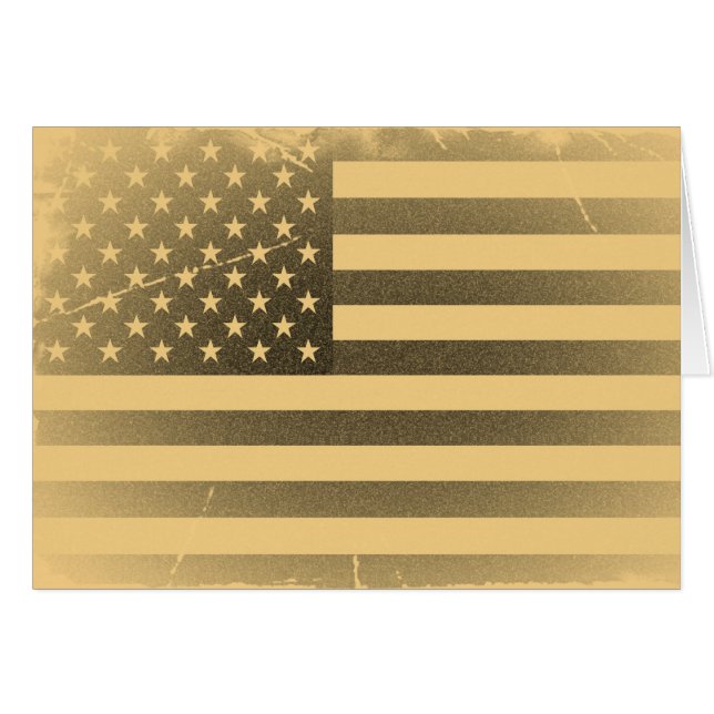 Cartão Vintage American Flag (Frente Horizontal)