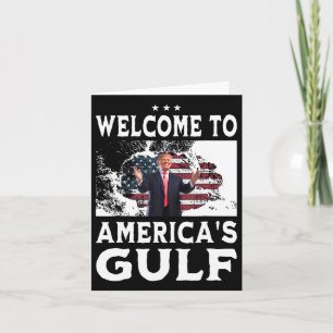 Cartão Vintage American Flag Bem-vindo ao Golfo 1 da Amér