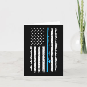 Cartão Vintage American Flag Fisheries Rod Short Sleds