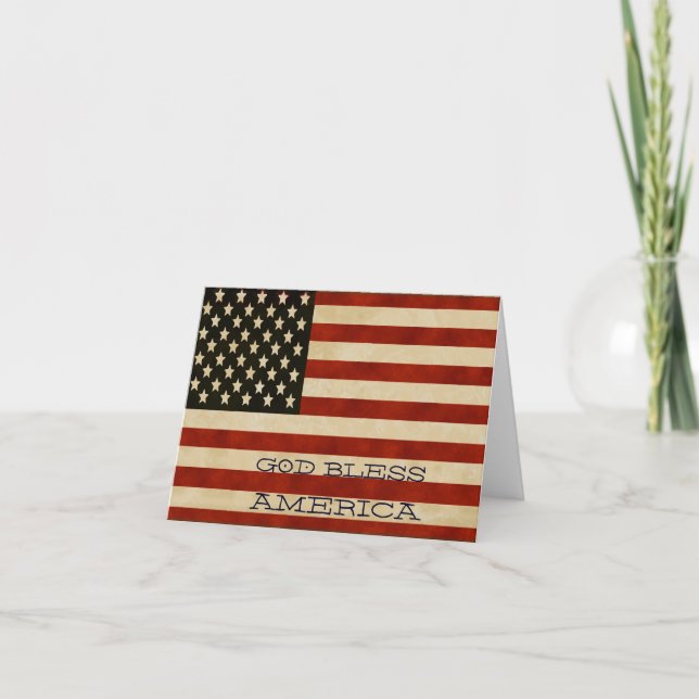 Cartão Vintage American Flag GIFTS (Frente)