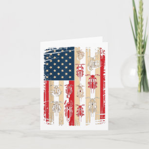 Cartão Vintage American Flag Motorcycle Biker Usa 4th Of