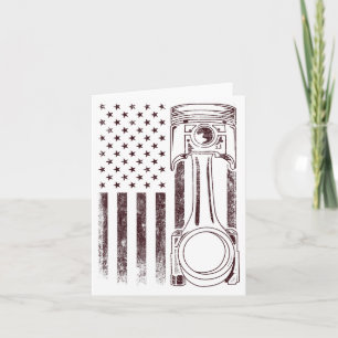 Cartão Vintage American Flag Piston Engraçado Musculatura