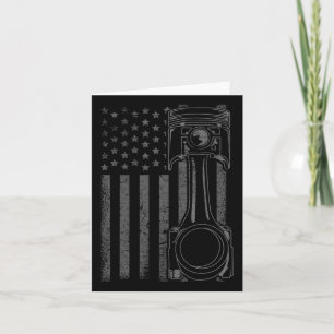 Cartão Vintage American Flag Piston Engraçado Musculatura
