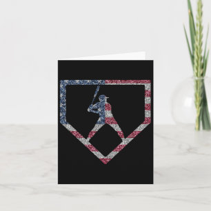 Cartão Vintage American Flag Us Baseball Boys