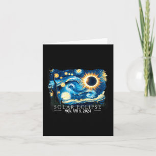 Cartão Vintage American Totality Starry Night Eclipse Sol