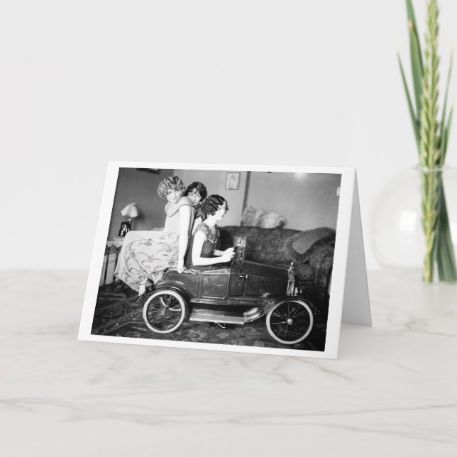 Cartão Vintage - Amigos Loucos, (Frente)