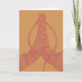 Cartão Vintage Anjali Mudra Mehndi Notecard - vazio para