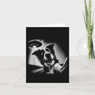 Cartão Vintage anos 90 Border Collie Alien OVNI Border Co