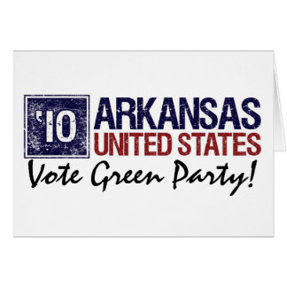 Cartão Vintage Arkansas do Partido Verde do voto em 2010