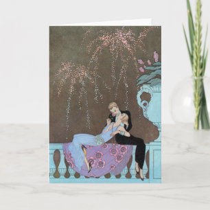 Cartão Vintage Art Deco Fireworks Le Feu, George Barbier