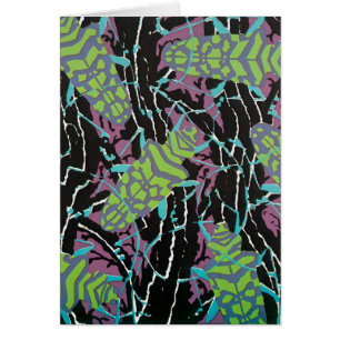 Cartão Vintage Art Deco Jazz Pochoir Beetles em Jardim