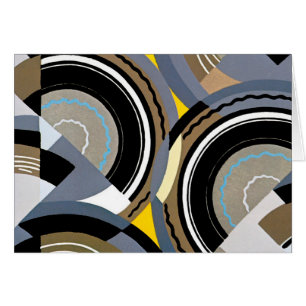 Cartão Vintage Art Deco Pochoir Jazz Formas Geométricas