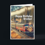 Cartão Vintage Art Deco Train Brother Aniversário<br><div class="desc">"trabalho de arte gerado por IA com direção design por Susang6"</div>
