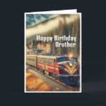 Cartão Vintage Art Deco Train Brother Aniversário<br><div class="desc">"trabalho de arte gerado por IA com direção design por Susang6"</div>