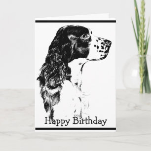 Cartão Vintage Art English Springer Spaniel Birthday Card
