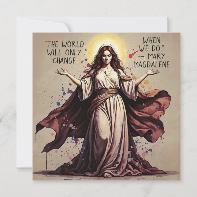 Cartão Vintage Art Mary Magdalene Cotação (Frente)