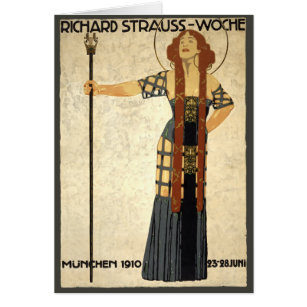 Cartão Vintage Art Nouveau Richard Strauss-Woche. Munique
