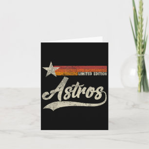 Cartão Vintage Astros Estilo Retro 70s 80s Primeiro Nome