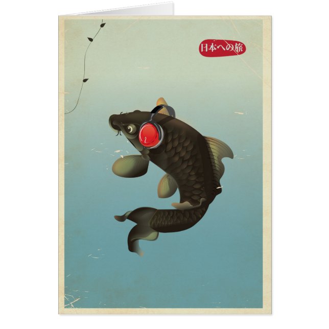 Cartão Vintage Audio Koi (Frente)