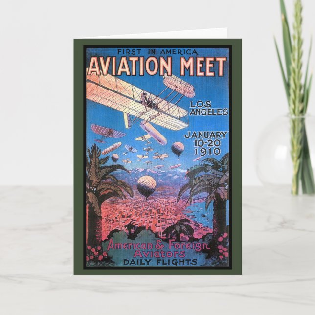 Cartão Vintage Aviation Meeting em Los Angeles Poster (Frente)