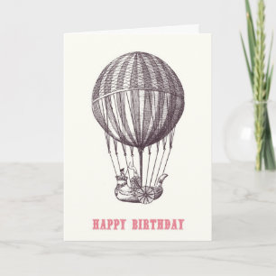 Cartão Vintage Balloon Happy Birthday Card