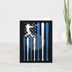 Cartão Vintage Baseball Americano Flag Beball Spirs