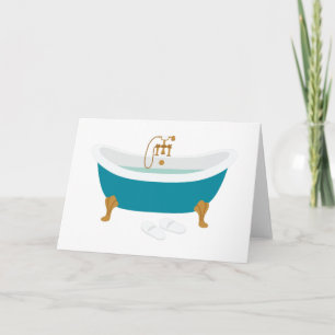 Cartão Vintage Bathtub