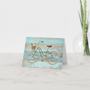Cartão Vintage Beach Cruiser Bicycle Blank Notecard