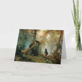 Cartão Vintage Bear Cubs de Ivan Shishkin 1889