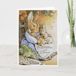 Cartão Vintage Beatrix Potter Novos Parabéns Gêmeos