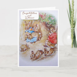 Cartão Vintage Beatrix Potter Novos Parabéns para bebês