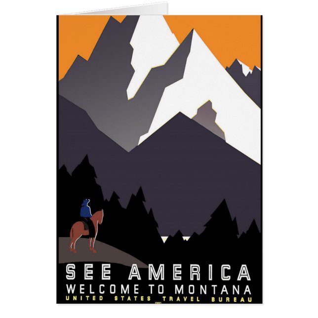 Cartão Vintage - Bem-vindo a Montana (Frente)