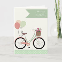 Vintage Bicicleta Feliz Aniversário Deseja