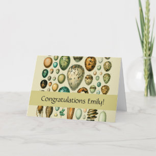 Cartão Vintage Bird Ovos de Peixes Franceses