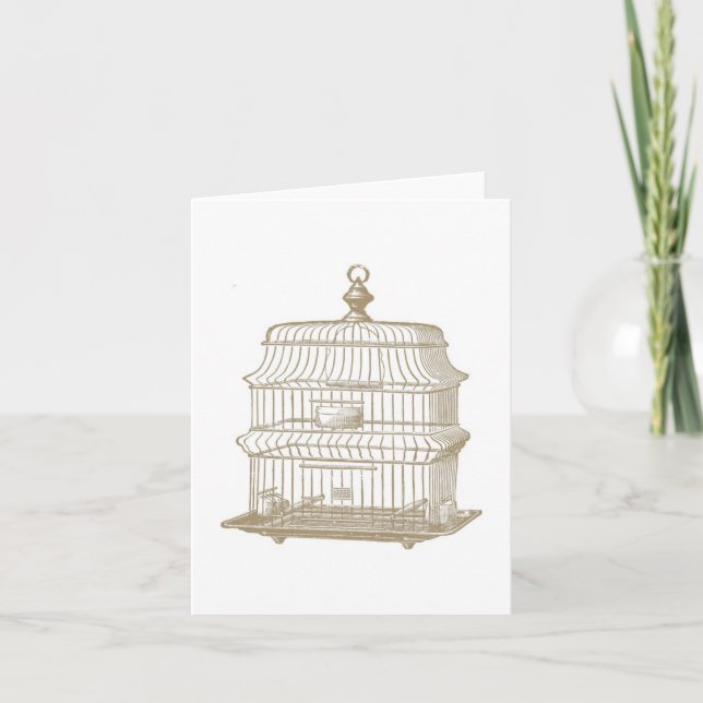 Cartão Vintage Birdcage... (Frente)