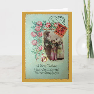 Cartão Vintage Birthday